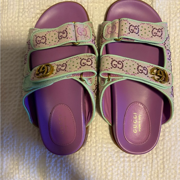 Gucci Purple and Green Sandals - Picture 1 of 1
